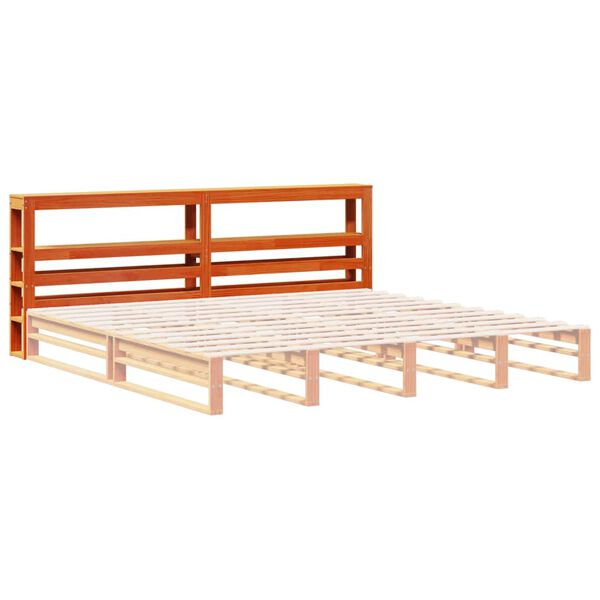 vidaXL Headboard with Shelves Wax Brown 200 cm Solid Wood Pine