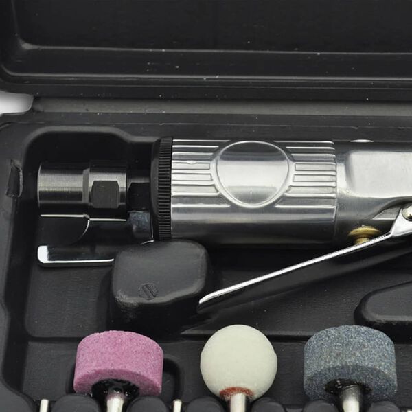 16 Piece 1/4" Air Die Grinder And Stone Kit Set