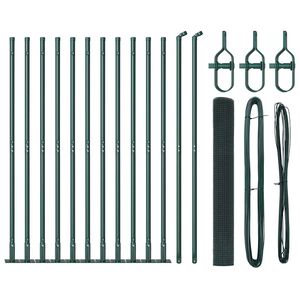 vidaXL Fence Post Green 25 x 1.2 m (12 x 12 mm mesh) Steel and PVC