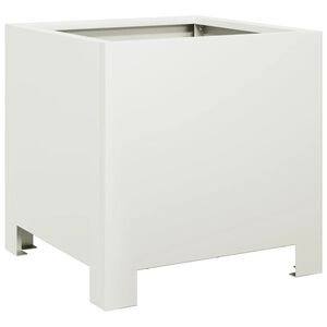 vidaXL Garden Planter White 30x30x30 cm Steel