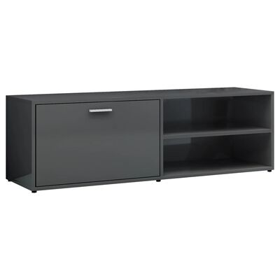 vidaXL TV Cabinet High Gloss Grey 120x34x37 cm Engineered Wood