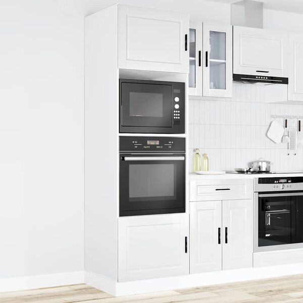 vidaXL Oven Cabinets 2 pcs Porto Gloss White Engineered Wood