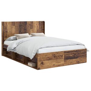 vidaXL Bed Frame with Storage and Headboard 2 pcs Engineered Wood