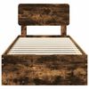 vidaXL Bed Frame with Headboard Smoked Oak 75 x 190 cm Engineered Wood