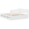 vidaXL Bed Frame with Headboard White 200 x 200 cm Solid Pine Wood
