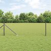 vidaXL Fence with Post Grey 0.4 x 50 m Steel and PVC