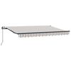 vidaXL Retractable Awning Light Grey and White 4 x 2 m Fabric