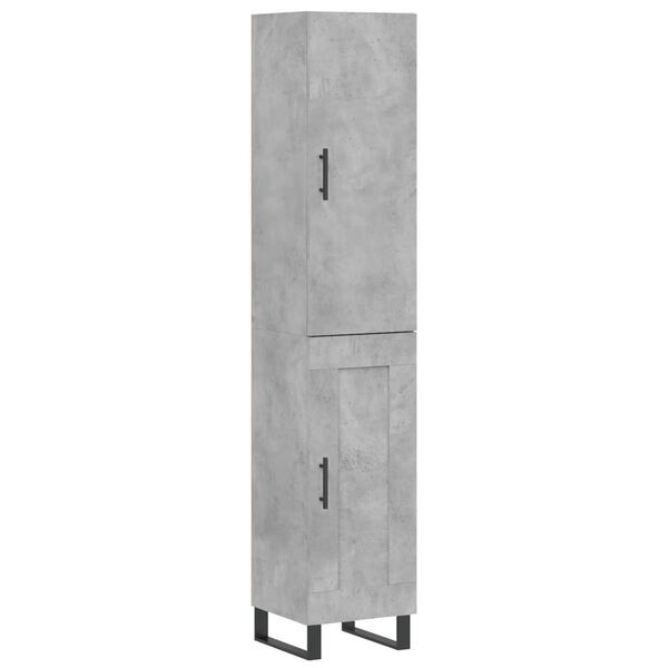 vidaXL Highboard Concrete Grey 34.5x34x180 cm Engineered Wood