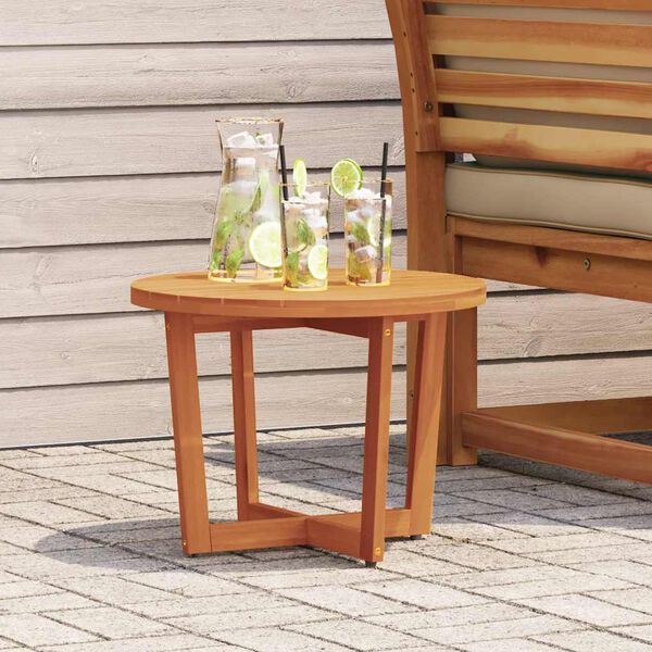 vidaXL Garden Side Table Round Ø55x40 cm Solid Wood Acacia
