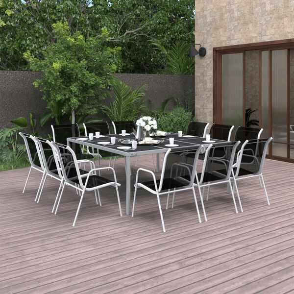 vidaXL 13 Piece Outdoor Dining Set Steel