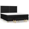 vidaXL Box Spring Bed with Mattress Black 160x200 cm Fabric