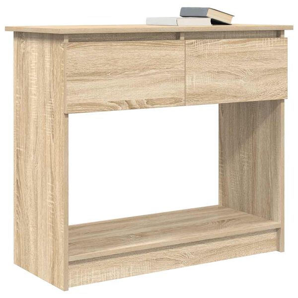 vidaXL Console Table with Drawers Sonoma Oak 85.5x38.5x74.5 cm