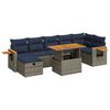 vidaXL 8 Piece Garden Sofa Set with Cushions Grey Poly Rattan Acacia