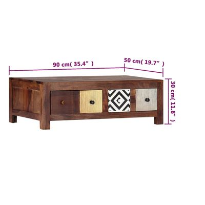 vidaXL Coffee Table 90x50x30 cm Solid Sheesham Wood