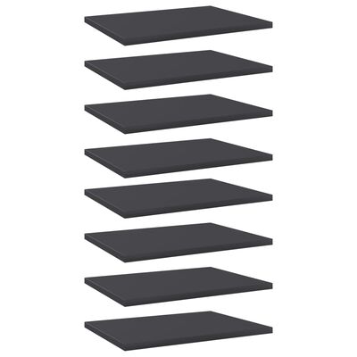 vidaXL Bookshelf Boards 8 pcs Grey 40x30x1.5 cm Engineered Wood