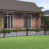 vidaXL Fence Gate "KAMPEN" with Spear Top Black 394,5x172 cm Steel