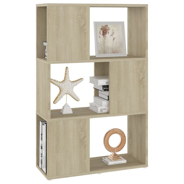 vidaXL Book Cabinet Room Divider Sonoma Oak 60x24x94 cm Engineered Wood