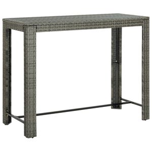 vidaXL Garden Bar Table Grey 140.5x60.5x110.5 cm Poly Rattan