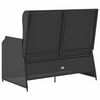 vidaXL Garden Bench with Cushion Black Poly rattan