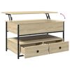 vidaXL Coffee Table Sonoma Oak 85x50x50 cm Engineered Wood and Metal