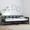 vidaXL Day Bed without Mattress Black Solid Wood Pine 90x200 cm