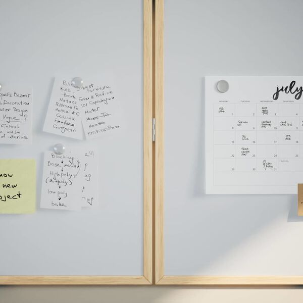 vidaXL Bulletin Board Folding White 100 x 100 x 1.4 cm Solid pine wood