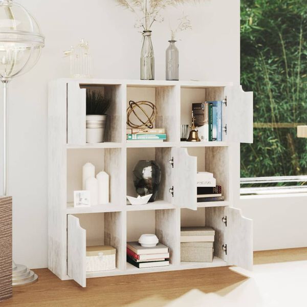 vidaXL Bookshelf Concrete 88.5x27.5x88 cm Engineered Wood
