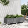 vidaXL Garden Planter with Wheels Light Grey 160x50x54 cm PP