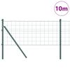 vidaXL Fence with Posts Green 0.4 x 10 m Steel