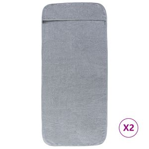 vidaXL Beach Towels 2 pcs Grey 60x135 cm Fabric 400 GSM