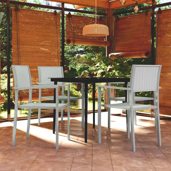 vidaXL 5 Piece Garden Dining Set White
