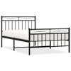 vidaXL Metal Bed Frame without Mattress with Footboard Black 107x203cm