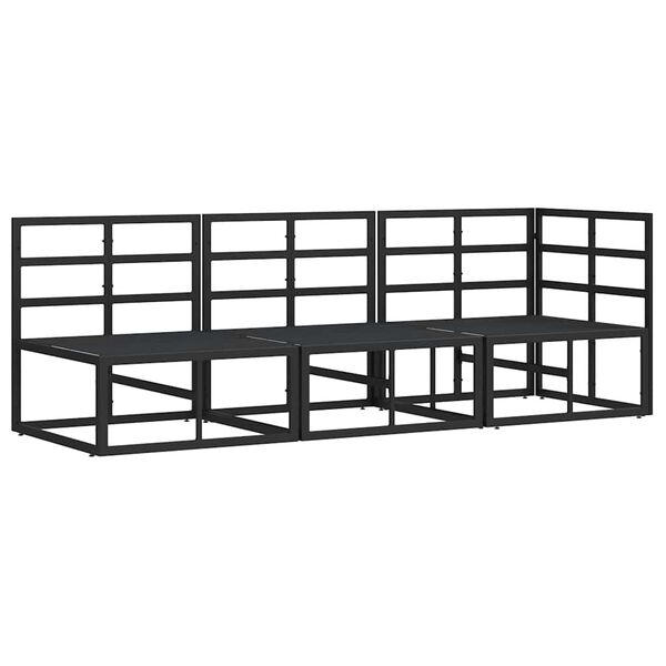 vidaXL Outdoor Furniture with Cushion with Pillow Black Aluminium