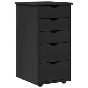 vidaXL Cabinet Black 34 x 39 x 61.5 cm Solid Pine Wood