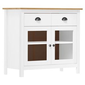 vidaXL Sideboard "Hill" White 90x40x80 cm Solid Pine Wood