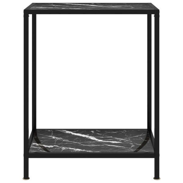 vidaXL Console Table Black 60x35x75 cm Tempered Glass