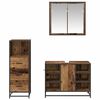 vidaXL Bathroom Furniture Set with Door 3 pcs Old Wood Engineered Wood