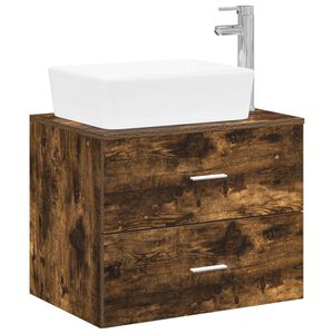 vidaXL Bathroom Furniture Set Smoked Oak Engineered Wood