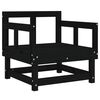 vidaXL Garden Chairs 2 pcs Black Solid Wood Pine