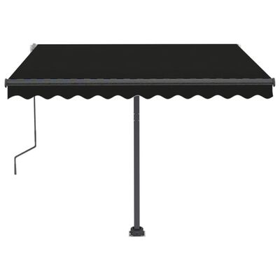 vidaXL Freestanding Manual Retractable Awning 300x250 cm Anthracite
