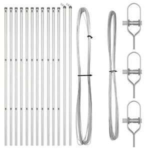 vidaXL Embedded Fence Post 13 pcs Silver Powder-Coated Steel