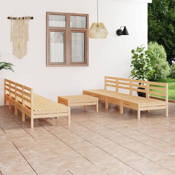 vidaXL 9 Piece Garden Lounge Set Solid Pinewood