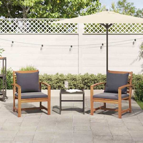 vidaXL Garden Chairs 2 pcs Natural 60 x 65 x 76.5 cm Solid teak wood