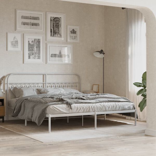 vidaXL Metal Replace Headboard White 180 cm