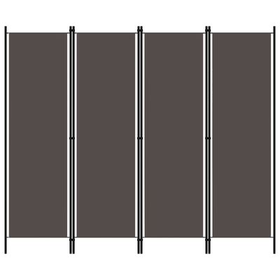 vidaXL 4-Panel Room Divider Anthracite 200x180 cm