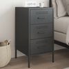 vidaXL Bedside Cabinet Black 36x39x68 cm Steel