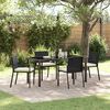 vidaXL Garden Dining Set 5 pcs Black Powder-Coated Steel