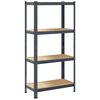 vidaXL 4-Layer Storage Shelf Anthracite Steel&Engineered Wood