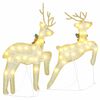 vidaXL LED Reindeers 2 pcs Warm White Fabric