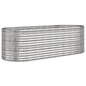 vidaXL Garden Raised Bed Galvanised Steel 224x80x68 cm Silver